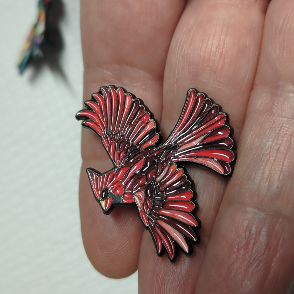 💚4/$10💚Colorful Cardinal and Hummingbird Enamel Pins - Picture 5 of 6
